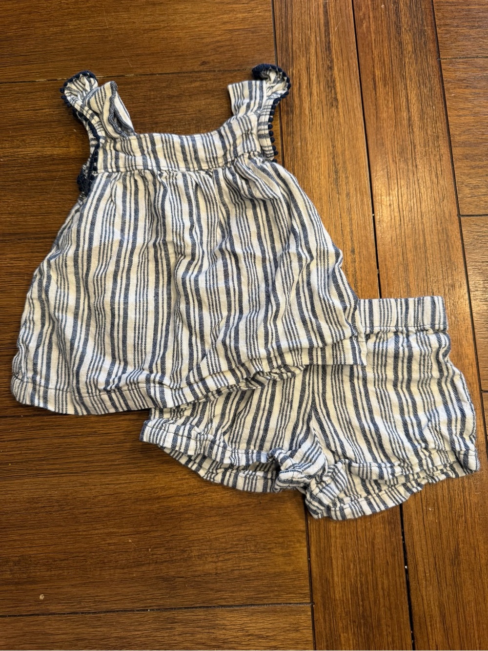 Carter's Navy and White Striped Baby Tank & Shorts Set